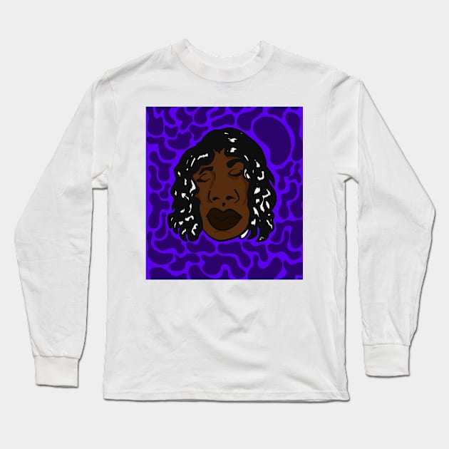 Black Woman Art Long Sleeve T-Shirt by lodesignshop